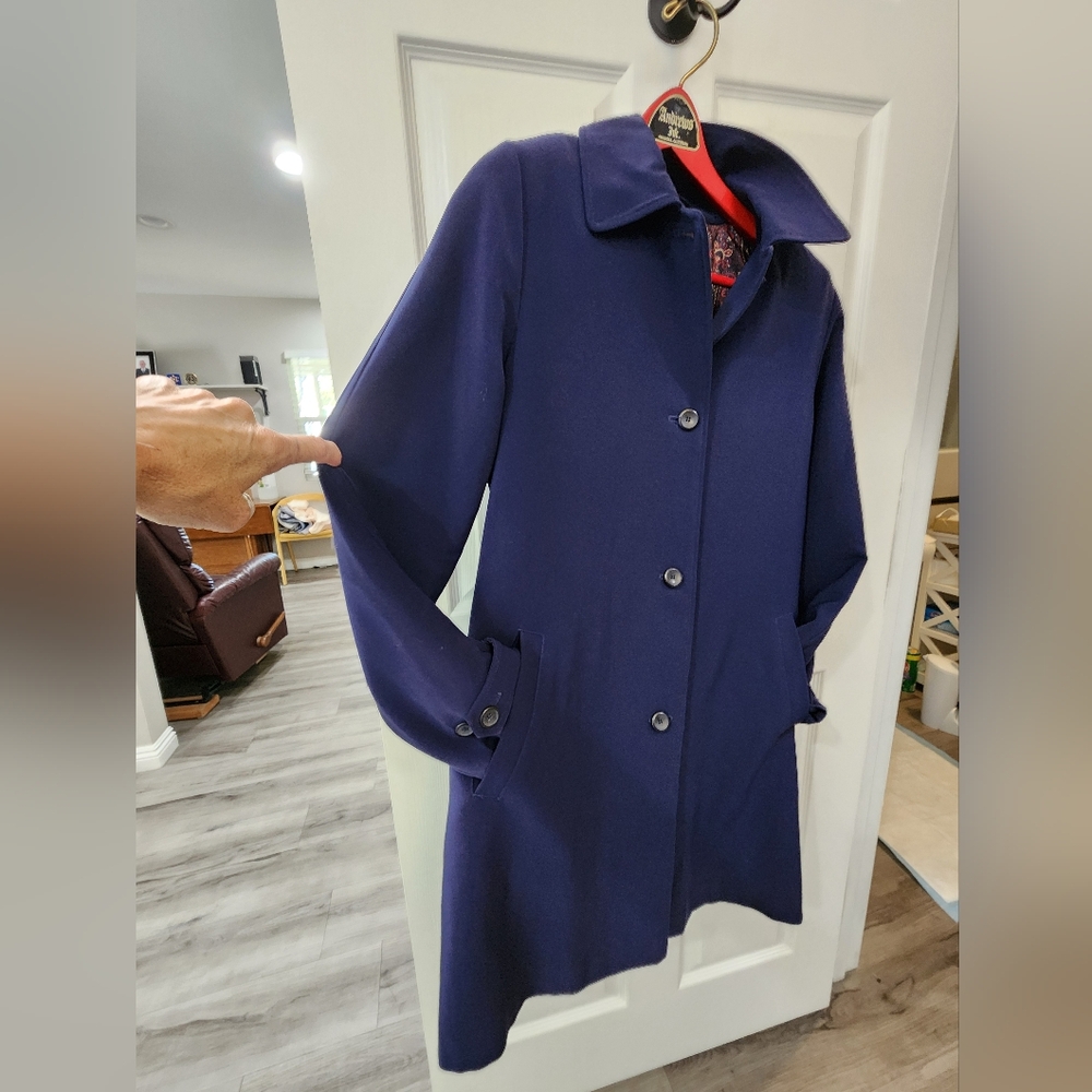 LONDON FOG M WOMEN COAT BLUE, LINED GORGEOUS 3/4 LENGTH